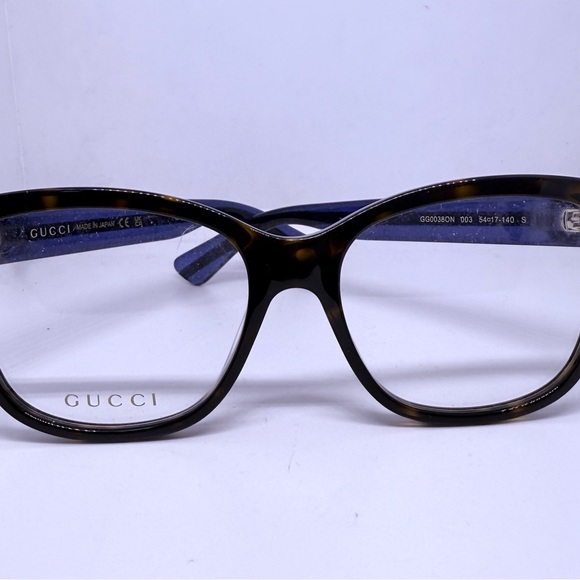 Men’s Gucci eyeglasses with tortoise shell , blue and red stripe. - Picture 1 of 7